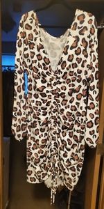 Leopard print draw string dress.